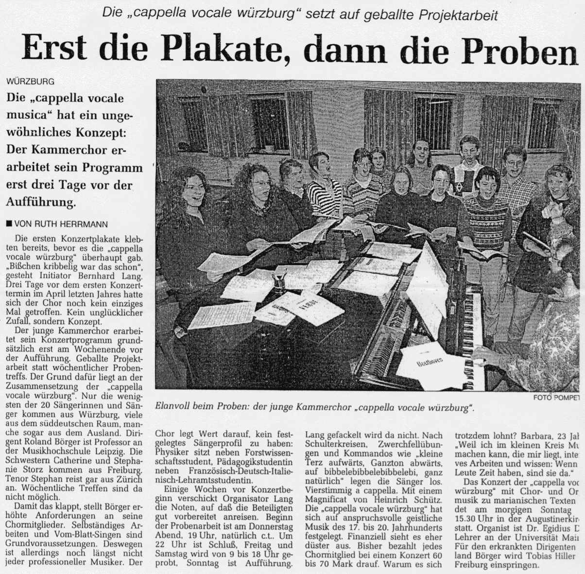 Mainpost (24.01.1998): Erst die Plakate, dann die Proben